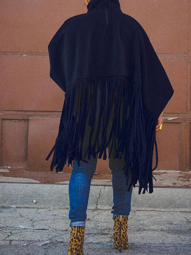 Solid Fringed Faux Suede Top