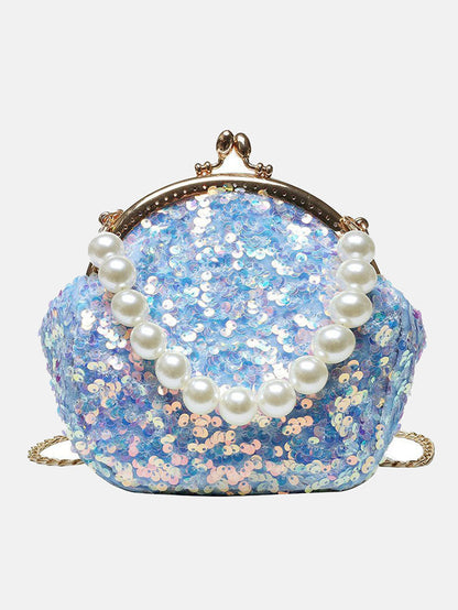 Women's Sequin Pearl Evening Mini Bag