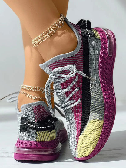Colorblock Lace Up Sneakers