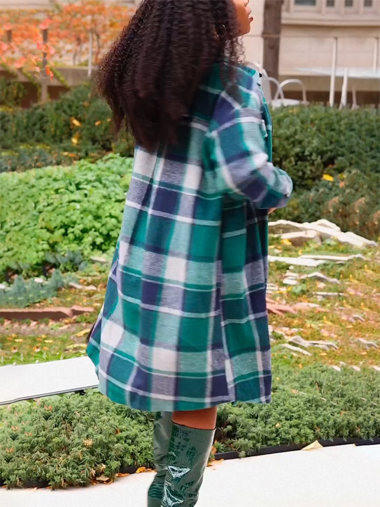 Flannel Pocket Plaid Cardigan