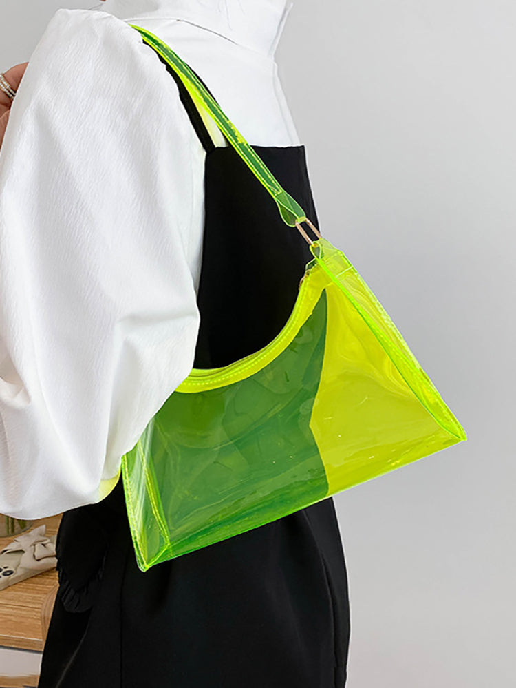 Women's Clear Shoulder Baguette Bag