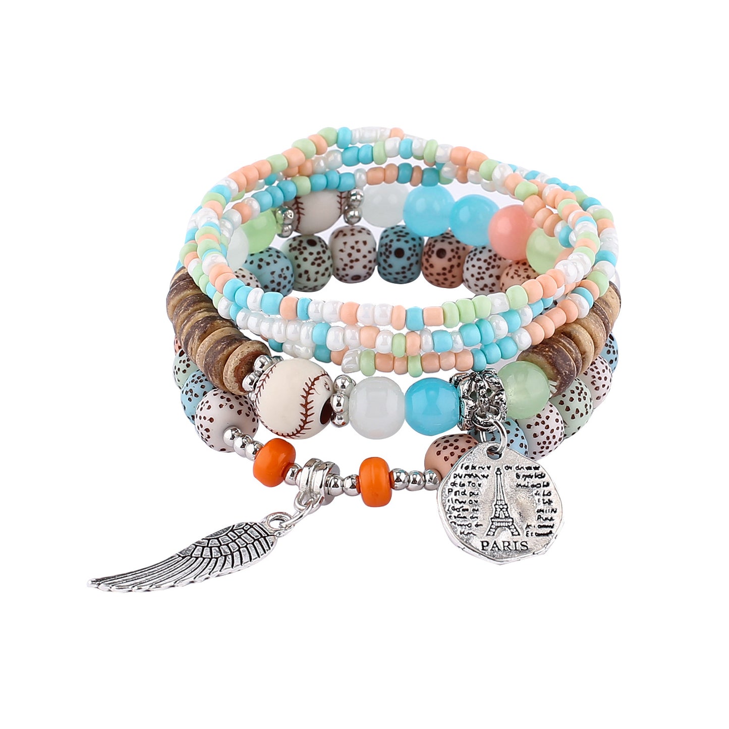 Women's Bracelet Color Bohemian Multi-Layer Stretch Bead Bracelet Ornament