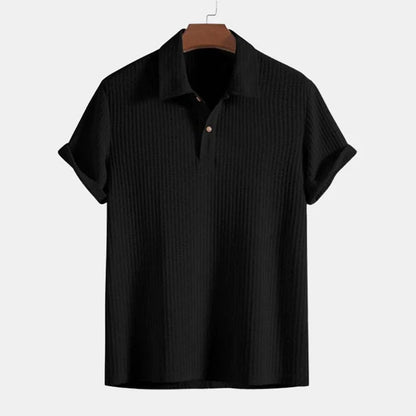 Men's Knitted Waffle Polo Shirt