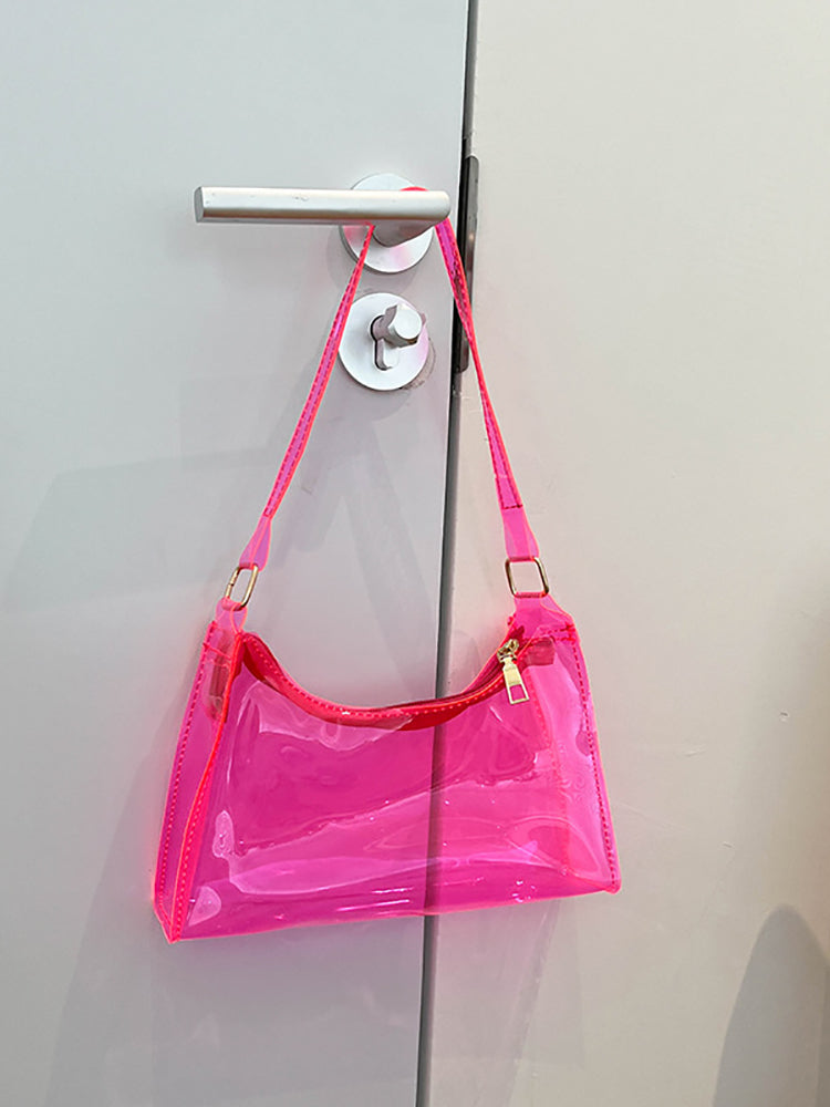 Women's Clear Shoulder Baguette Bag