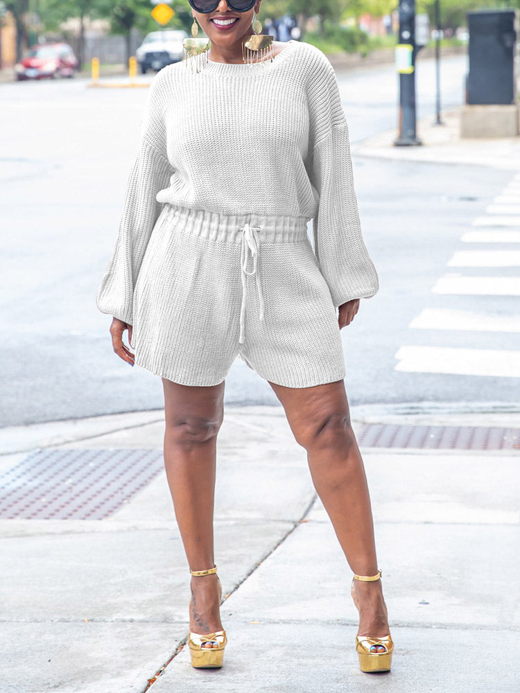 Knitted Drawstring Jumpsuit