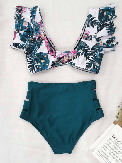 Floral Ruffle Bikini Set