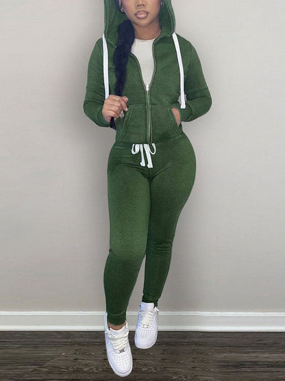 Casual Hoodies And Pant Tracksuit Set