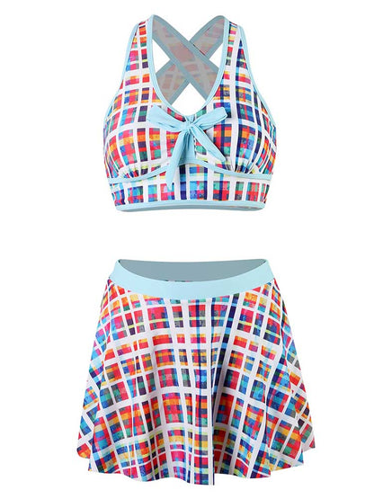 Printed Skirt Swimsuit