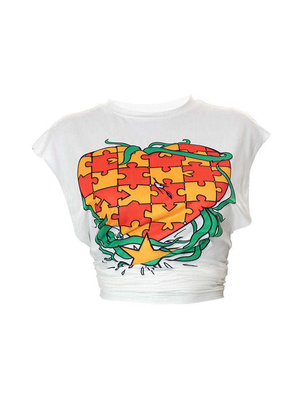 Puzzle Heart Sleeveless T-Shirt