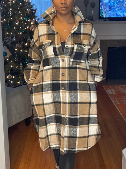 Flannel Pocket Plaid Cardigan