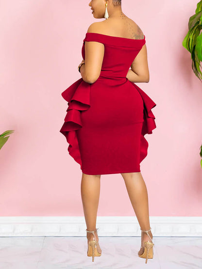 Women's Off Shoulder Ruffle Dresses