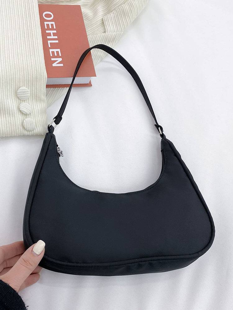 Women's Solid Color Zip Up Bag