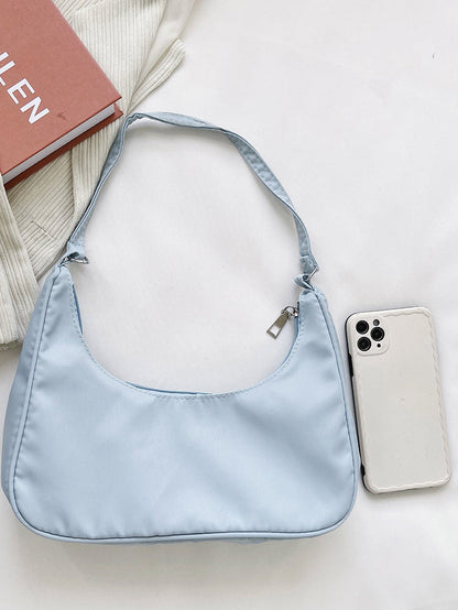Women's Solid Color Zip Up Bag