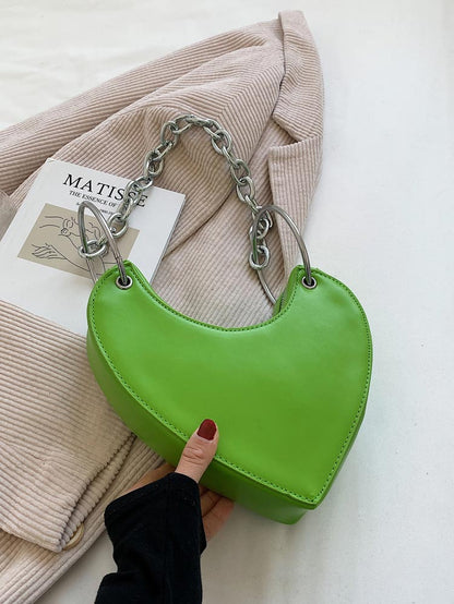 Women's PU Chain Heart Shoulder Bag