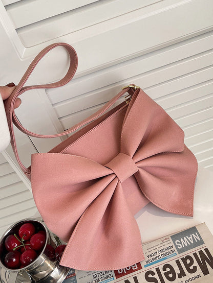 Women's Bow Decor Zipper Square Bag