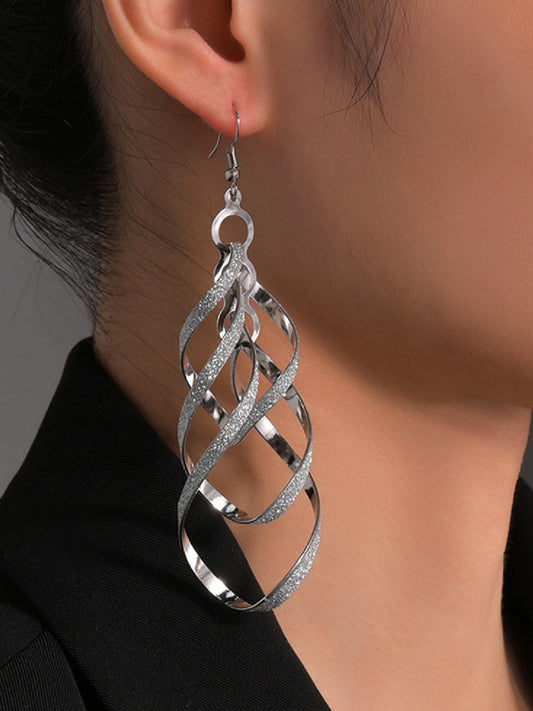 Women's Sparkle Spiral Drop Earrings