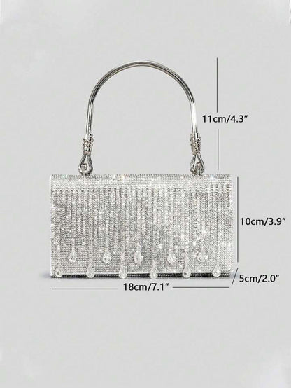 Women's Rhinestone Fringe Clutch