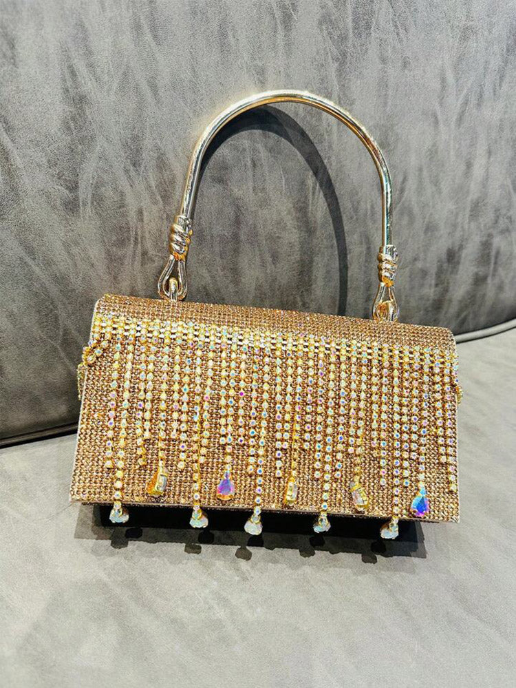 Women's Rhinestone Fringe Clutch