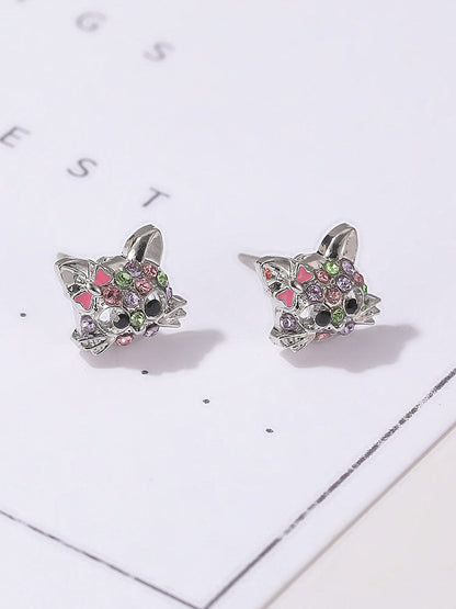 Women's Crystal Rainbow Cat Jewelry Set