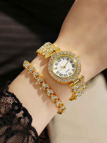 Women's Rhinestone Watches Bracelet Set