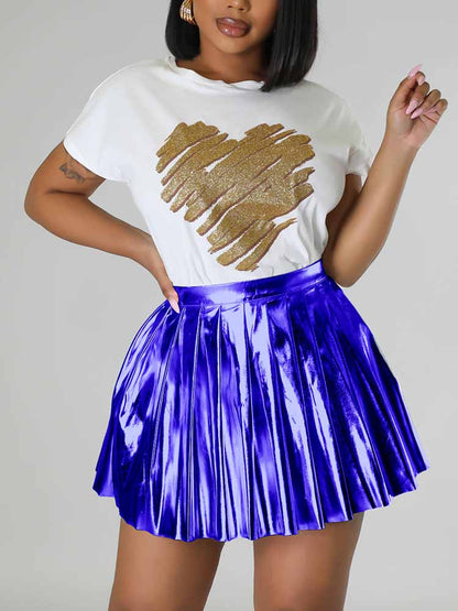 Metallic Pleated Skirts