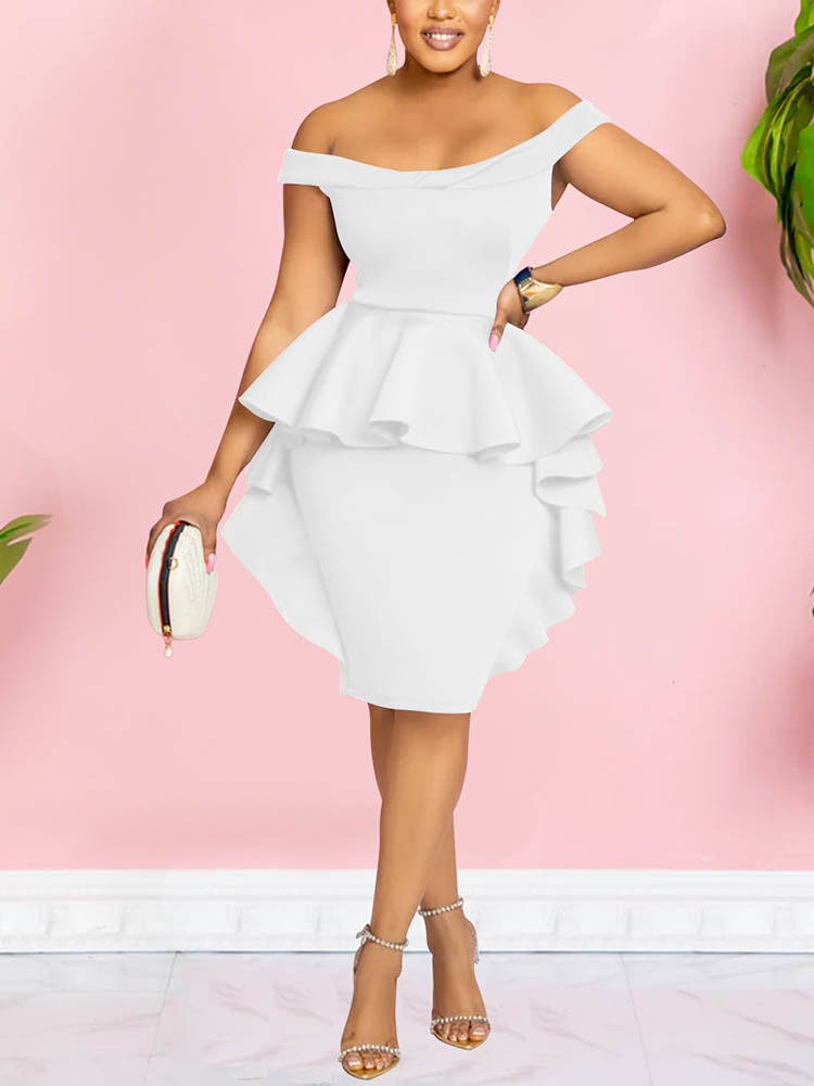 Women's Off Shoulder Ruffle Dresses