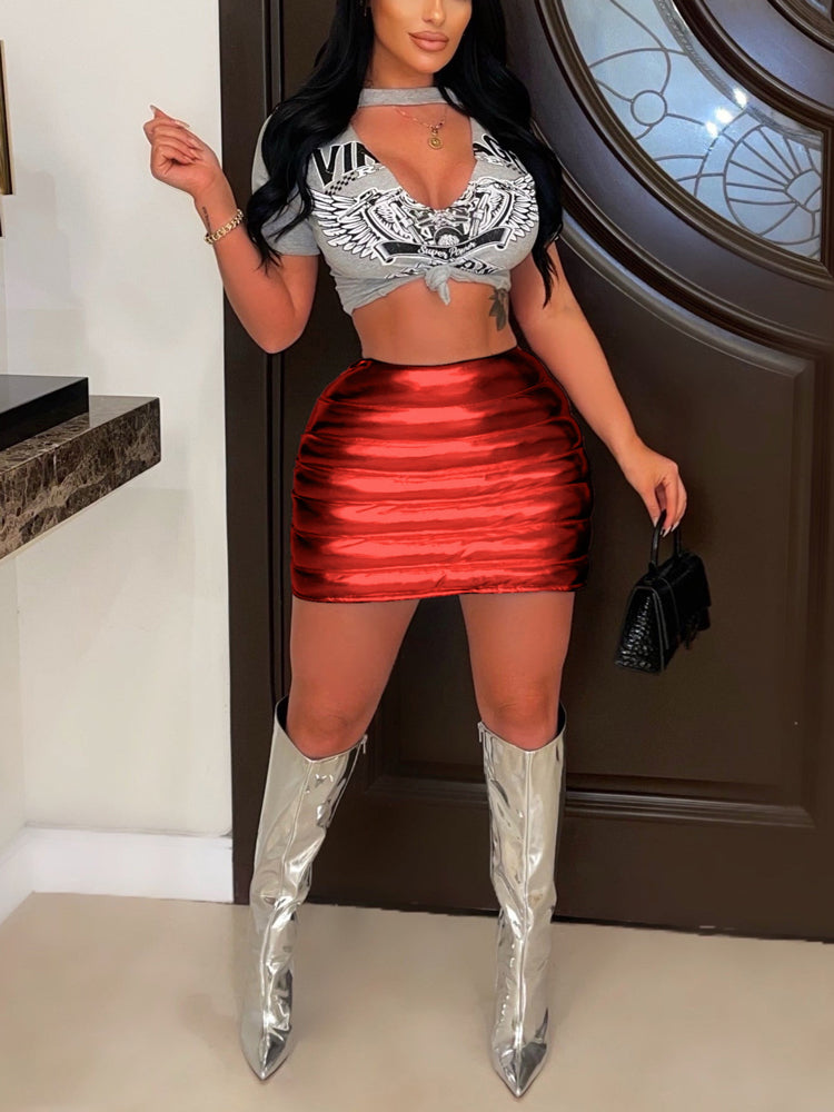 Metallic Mini Skirt