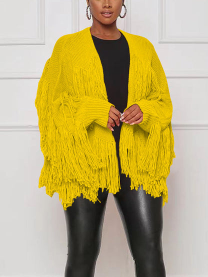 Fringe Knit Sweater Cardigan