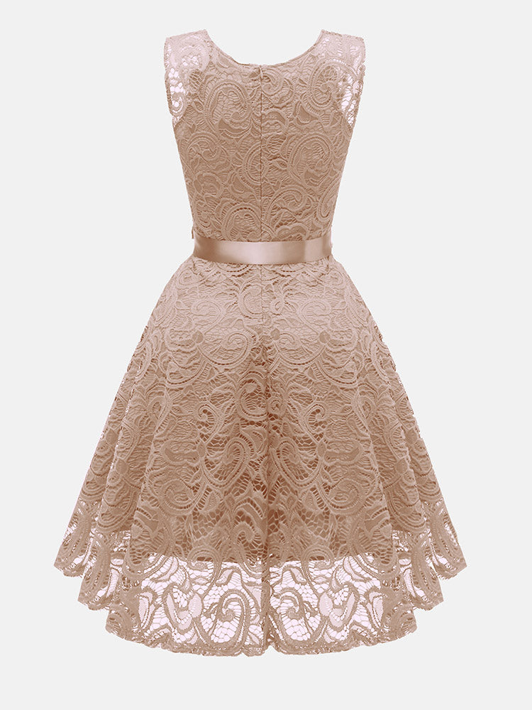 Women's Elegant Sleeveless Lace Party Dress