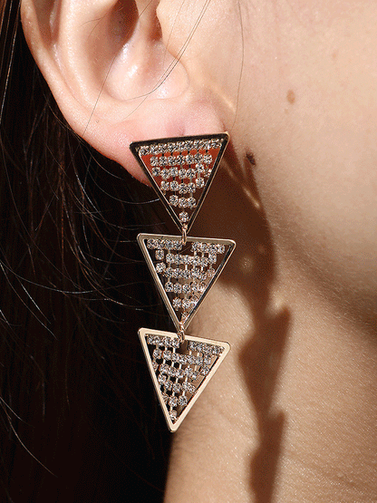 Women's Triangle Rhinestone Earrings