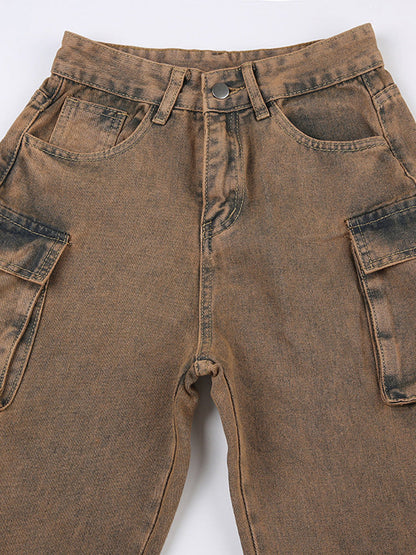 Multi Pockets Vintage Cargo Jeans