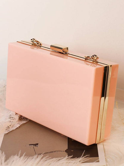 Women's Solid Color Geometric Party Clutch