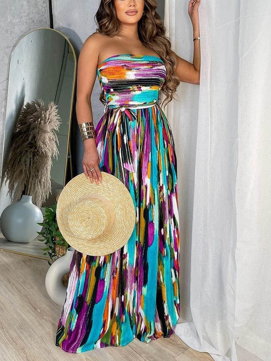 Tube Boho Beach Wide Leg Jumpsuit