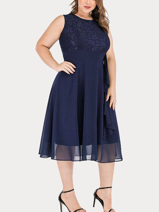 Women's Lace Sleeveless Cocktail Dress