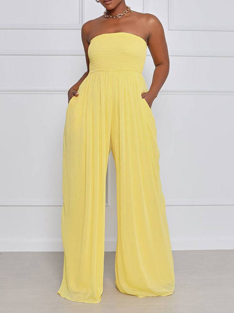 Wide Leg Chiffon Jumpsuit