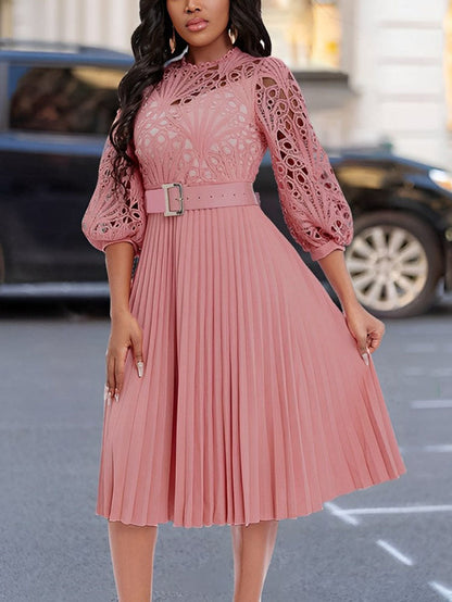 Lace Pleated Dress