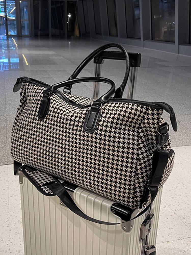 Women's Houndstooth Pattern Duffel Bag