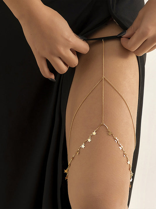 Women's Star Rhinestone Tassel Thigh Chain