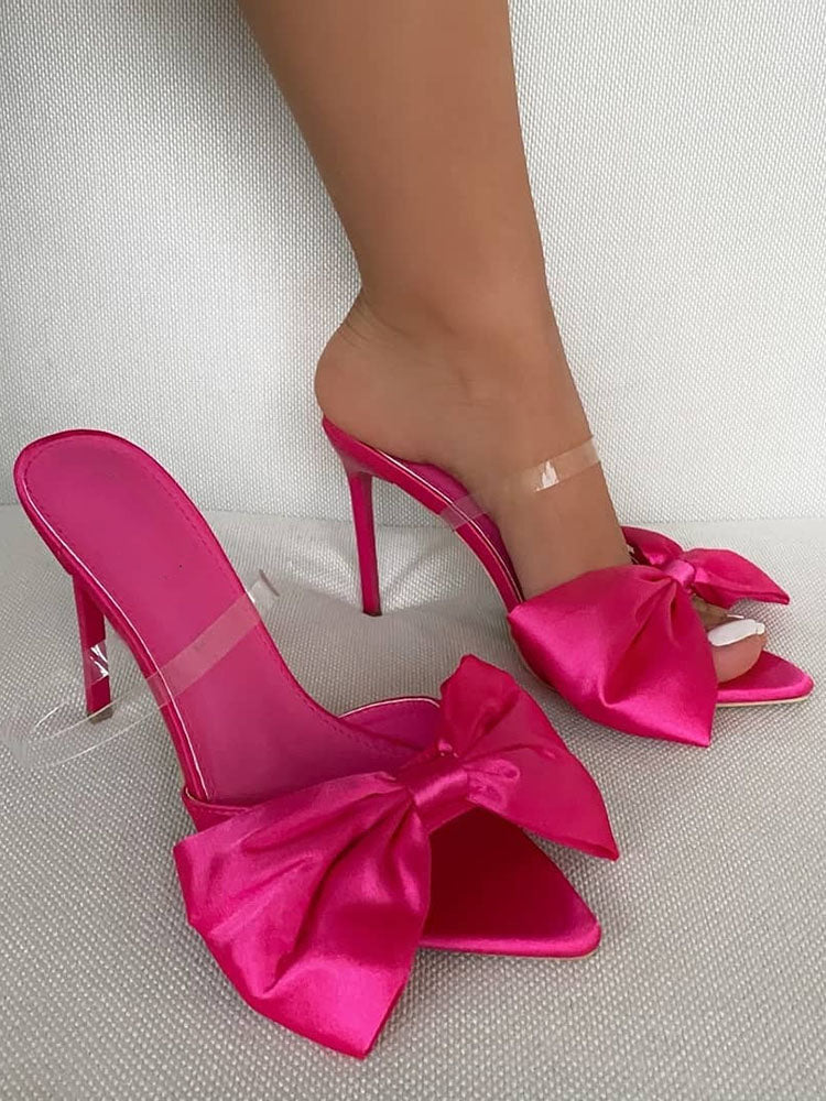 Satin Bow Stiletto Heels