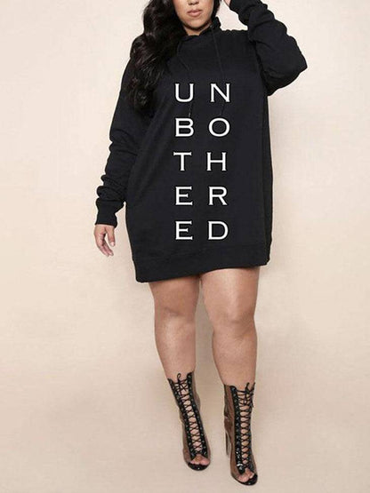 Women's Letter Print Hoodie Dress