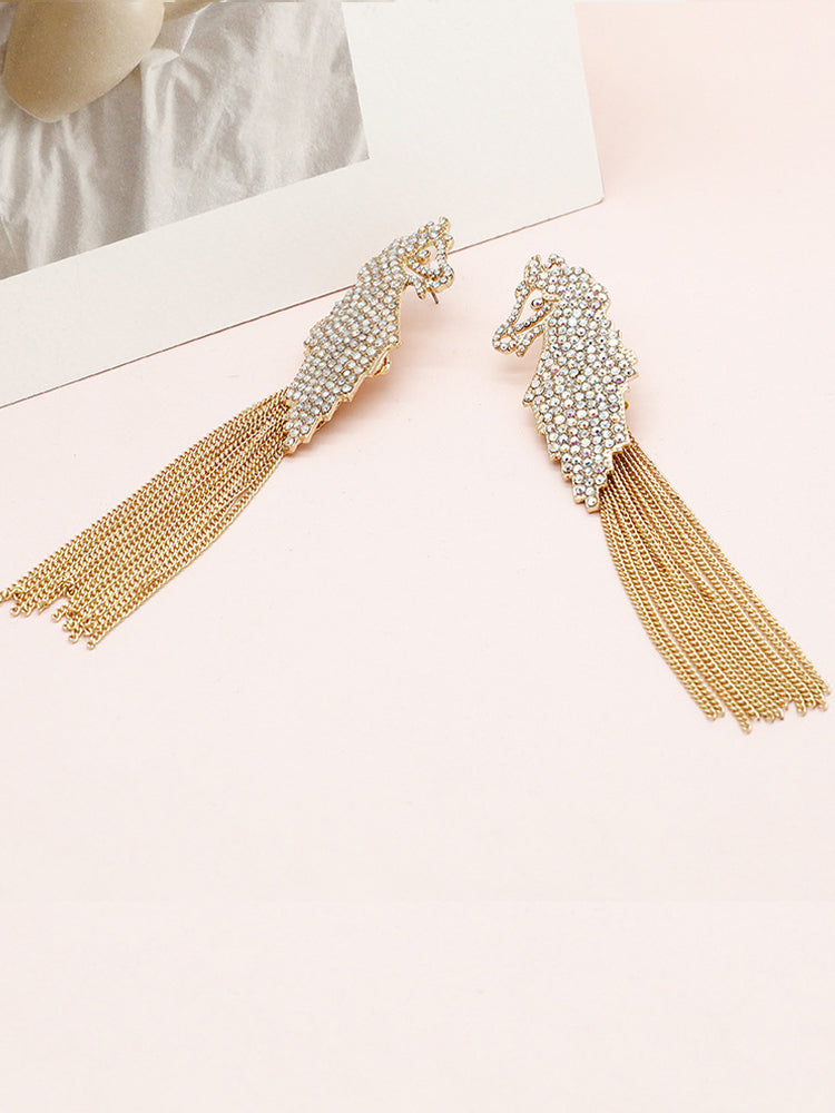 Women's Rhinestone Tassel Earrings