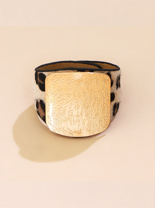 Women's Leopard Printed Faux Leather Bracelet