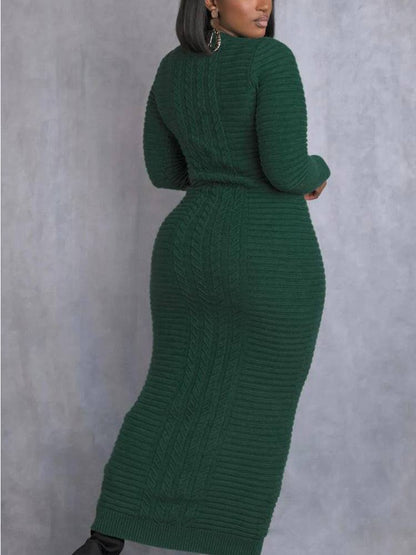 Knitted Bodycon Maxi Sweater Dress