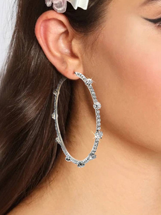 Women's Trendy Circle Rhinestone Earrings