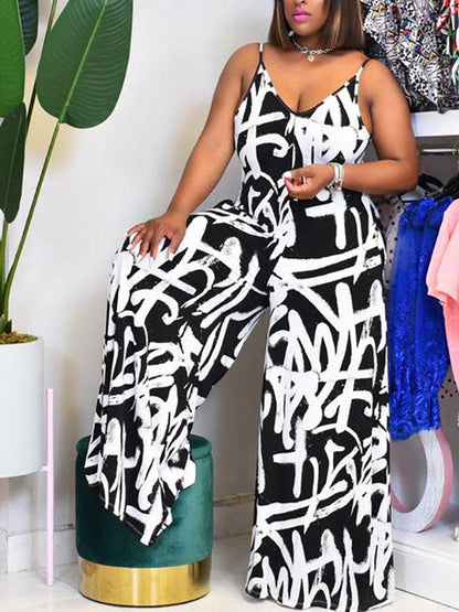 Printed Cami Wide Leg Jumpsuit