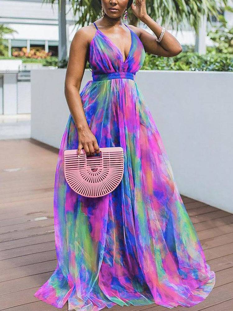 Women's Gauze Tie Dye Cami Dress