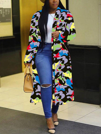 Plaid Print Multicolor Coat