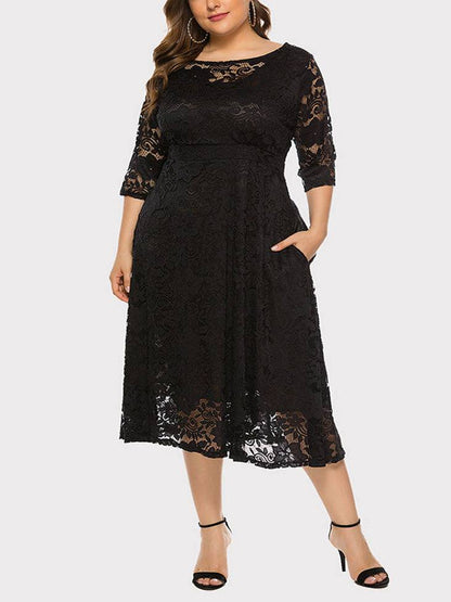 Women's Lace Evening A-Line Dress