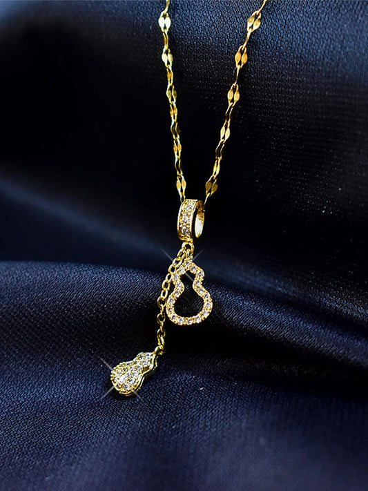 Women's Double Gourd Rhinestone Necklace