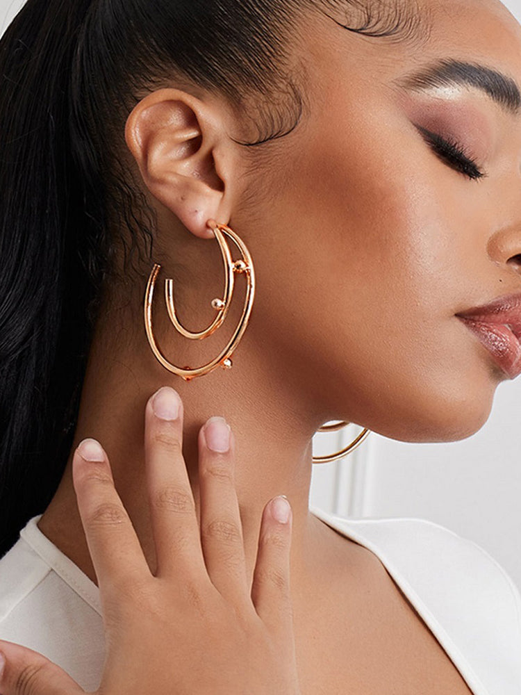 Women's C-shaped Hollow Earrings
